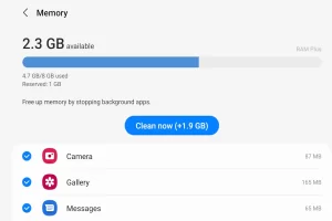 Samsung S21 clear RAM memory apps